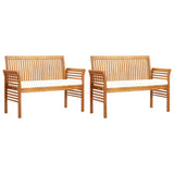 NNEVL 3 Piece Outdoor Dining Set with Cushions Solid Wood Acacia