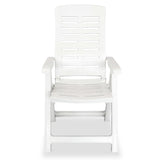 NNEVL 3 Piece Garden Dining Set White Polypropylene