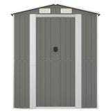 NNEVL Garden Shed Light Grey 192x108x223 cm Galvanised Steel