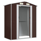 NNEVL Garden Shed Dark Brown 192x108x223 cm Galvanised Steel