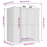 NNEVL Garden Shed Dark Brown 192x108x223 cm Galvanised Steel