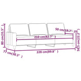NNEVL 3-Seater Sofa Light Grey 210 cm Fabric