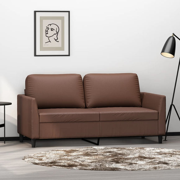 NNEVL 2-Seater Sofa Brown 140 cm Faux Leather