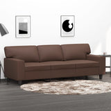 NNEVL 3-Seater Sofa Brown 180 cm Faux Leather