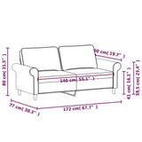 NNEVL 2-Seater Sofa Cream 140 cm Fabric