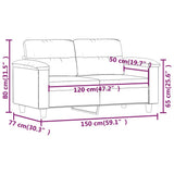 NNEVL 2-Seater Sofa Dark Grey 120 cm Microfibre Fabric