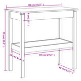NNEVL Console Table 80x40x75 cm Solid Wood Pine