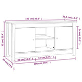 NNEVL TV Cabinet 103x36.5x52 cm Solid Wood Pine