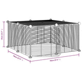 NNEVL 12-Panel Pet Cage with Door Black 35x35 cm Steel