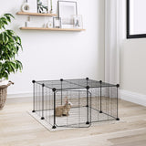 NNEVL 12-Panel Pet Cage with Door Black 35x35 cm Steel