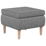 NNEVL Armchair with Stool Light Grey Fabric