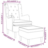 NNEVL Armchair with Stool Light Grey Fabric