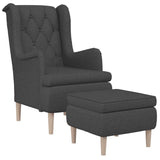 NNEVL Armchair with Stool Dark Grey Fabric