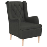 NNEVL Armchair with Stool Dark Grey Fabric