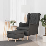 NNEVL Armchair with Stool Dark Grey Fabric