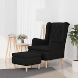 NNEVL Armchair with Stool Black Fabric