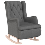 NNEVL Armchair with Rocking Legs and Stool Light Grey Fabric