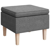 NNEVL Armchair with Rocking Legs and Stool Light Grey Fabric