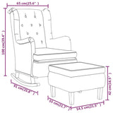 NNEVL Armchair with Rocking Legs and Stool Light Grey Fabric