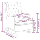 NNEVL Armchair with Rocking Legs and Stool Light Grey Fabric