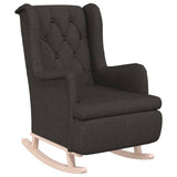 NNEVL Armchair with Rocking Legs and Stool Dark Grey Fabric