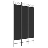 NNEVL 3-Panel Room Divider Black 120x200 cm Fabric