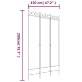 NNEVL 3-Panel Room Divider Black 120x200 cm Fabric