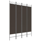 NNEVL 4-Panel Room Divider Brown 160x200 cm Fabric
