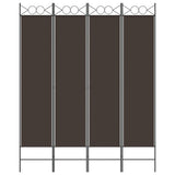 NNEVL 4-Panel Room Divider Brown 160x200 cm Fabric