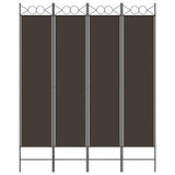 NNEVL 4-Panel Room Divider Brown 160x200 cm Fabric