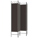 NNEVL 4-Panel Room Divider Brown 160x200 cm Fabric