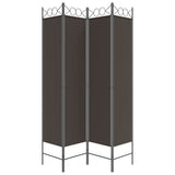 NNEVL 4-Panel Room Divider Brown 160x200 cm Fabric