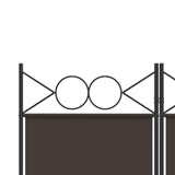 NNEVL 4-Panel Room Divider Brown 160x200 cm Fabric