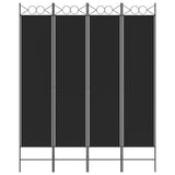 NNEVL 4-Panel Room Divider Black 160x200 cm Fabric