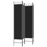 NNEVL 4-Panel Room Divider Black 160x200 cm Fabric