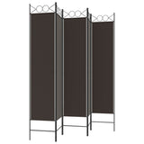 NNEVL 5-Panel Room Divider Brown 200x200 cm Fabric