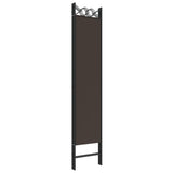 NNEVL 5-Panel Room Divider Brown 200x200 cm Fabric