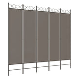 NNEVL 5-Panel Room Divider Anthracite 200x200 cm Fabric