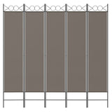 NNEVL 5-Panel Room Divider Anthracite 200x200 cm Fabric