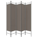 NNEVL 5-Panel Room Divider Anthracite 200x200 cm Fabric