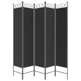 NNEVL 5-Panel Room Divider Black 200x200 cm Fabric