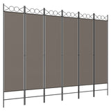 NNEVL 6-Panel Room Divider Anthracite 240x200 cm Fabric