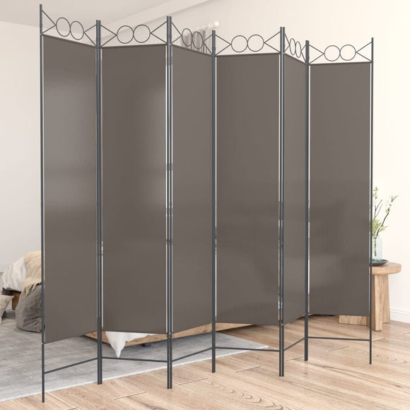NNEVL 6-Panel Room Divider Anthracite 240x200 cm Fabric