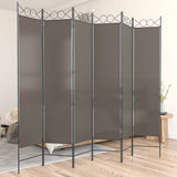 NNEVL 6-Panel Room Divider Anthracite 240x200 cm Fabric