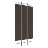 NNEVL 3-Panel Room Divider Brown 120x220 cm Fabric