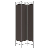 NNEVL 3-Panel Room Divider Brown 120x220 cm Fabric