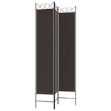 NNEVL 3-Panel Room Divider Brown 120x220 cm Fabric