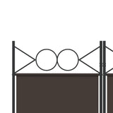 NNEVL 4-Panel Room Divider Brown 160x220 cm Fabric