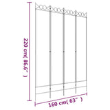NNEVL 4-Panel Room Divider Brown 160x220 cm Fabric
