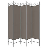 NNEVL 5-Panel Room Divider Anthracite 200x220 cm Fabric